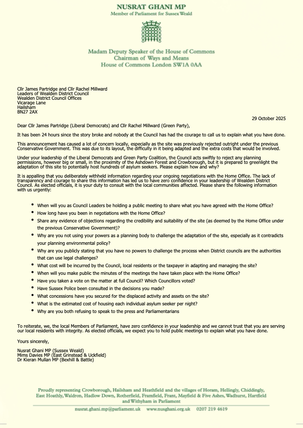 Letter to WDC leaders