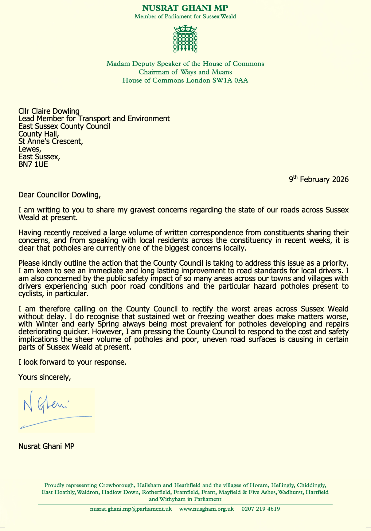 NG Letter to Cllr Dowling