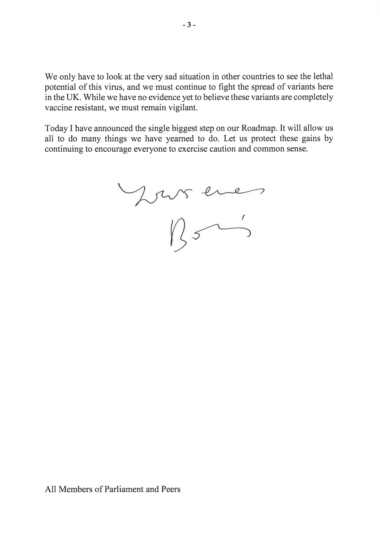 PM letter