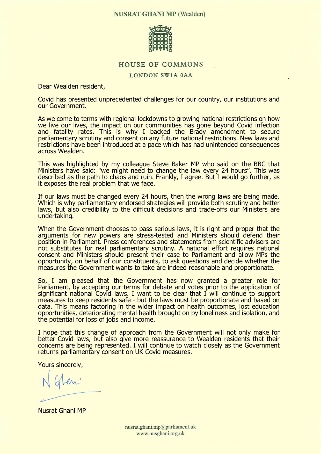 Covid-19 statement