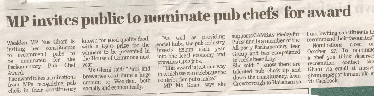 nominate pub chefs