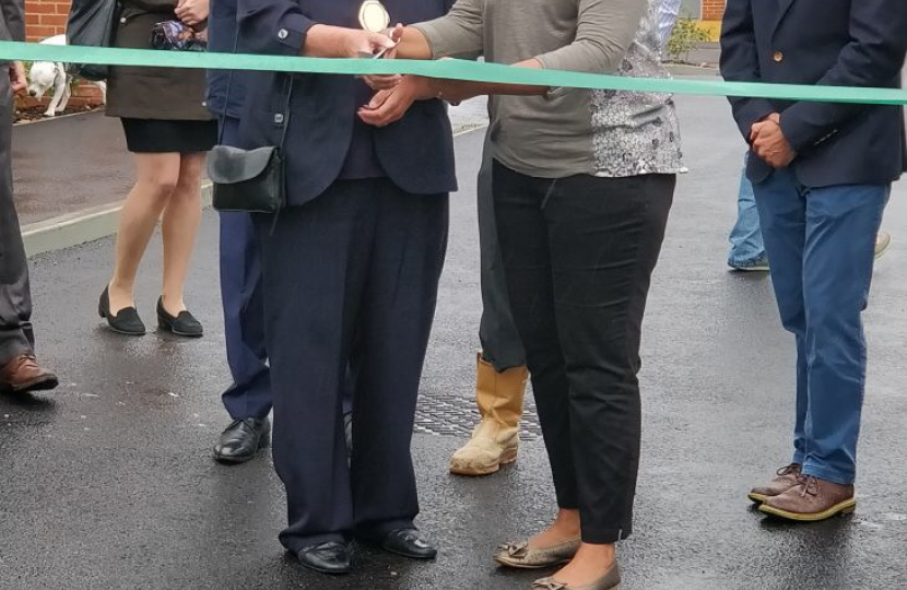 Nus Ghani and Cllr Pam Doods opening Leap Close
