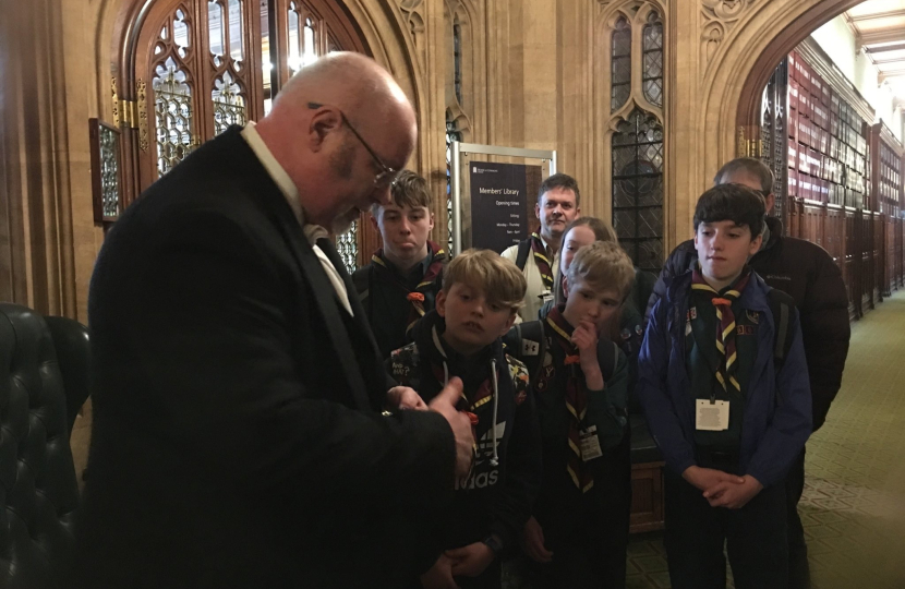 Crowborough Scouts with a Parliamentary Doorkeeper 