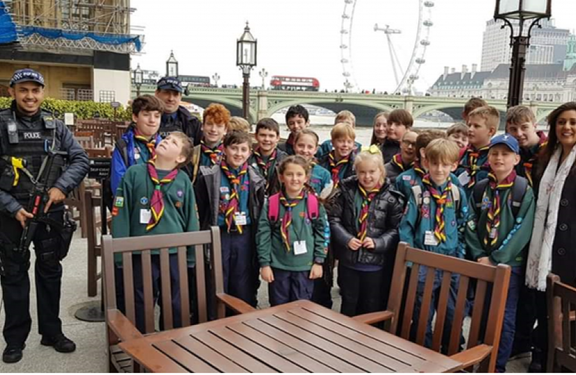 Nus Ghani with Scouts and Armed Police 