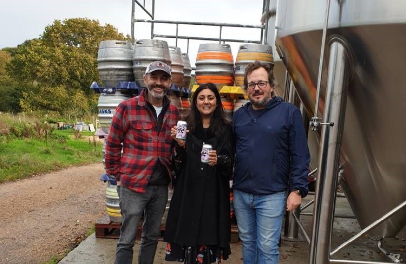 Ghani visits Gun Brewery near Chiddingly