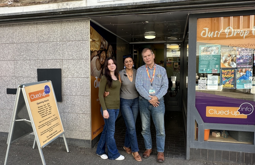 Nusrat Ghani MP meeting Clued Up volunteers