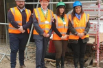 L-R: Nick Kehoe, Site Manager (Westridge Construction); Rob Woolley, CEO Hospice In The Weald; Holly Cowen, Head Nurse for the Cottage Hospice; and, Nusrat Ghani MP.