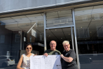 Nusrat Ghani standing outside the newly opened Two Tails Taproom in Heathfield owned by Deena & Colin Gilham
