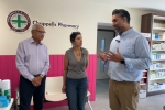 Nusrat Ghani MP meeting team at Chappells Pharmacy