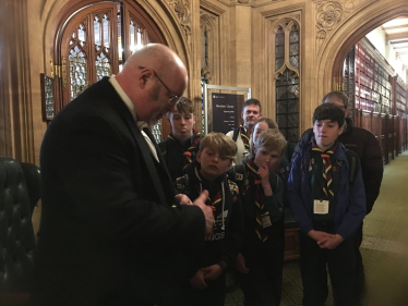 Crowborough Scouts with a Parliamentary Doorkeeper 