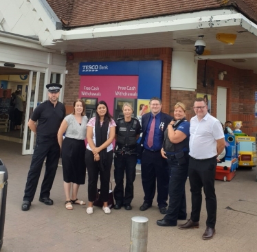 Caption: Nus Ghani MP met up with members of Uckfield Police to discuss crimes affecting children